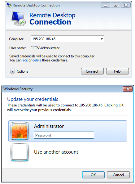 Remote desktop connection Remote desktop connection