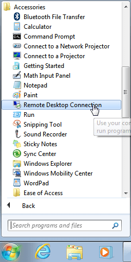 Remote desktop connection Remote desktop connection